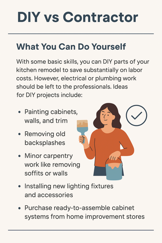 Kitchen Remodel DIY vs Pro infographic