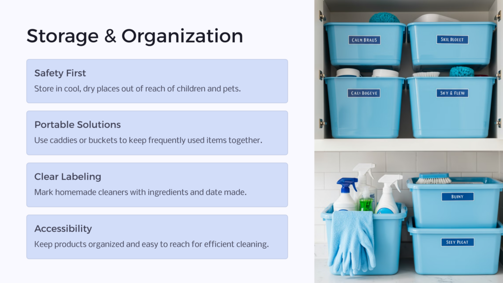 Cleaning Storage and Organization infographic