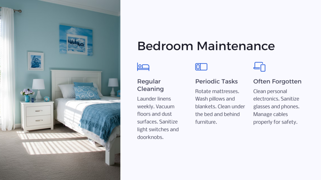 Bedroom Maintenance infographic