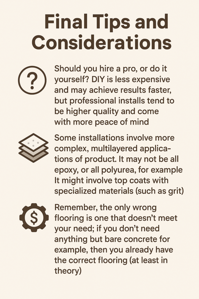 Garage Floor Coating Tips infographic
